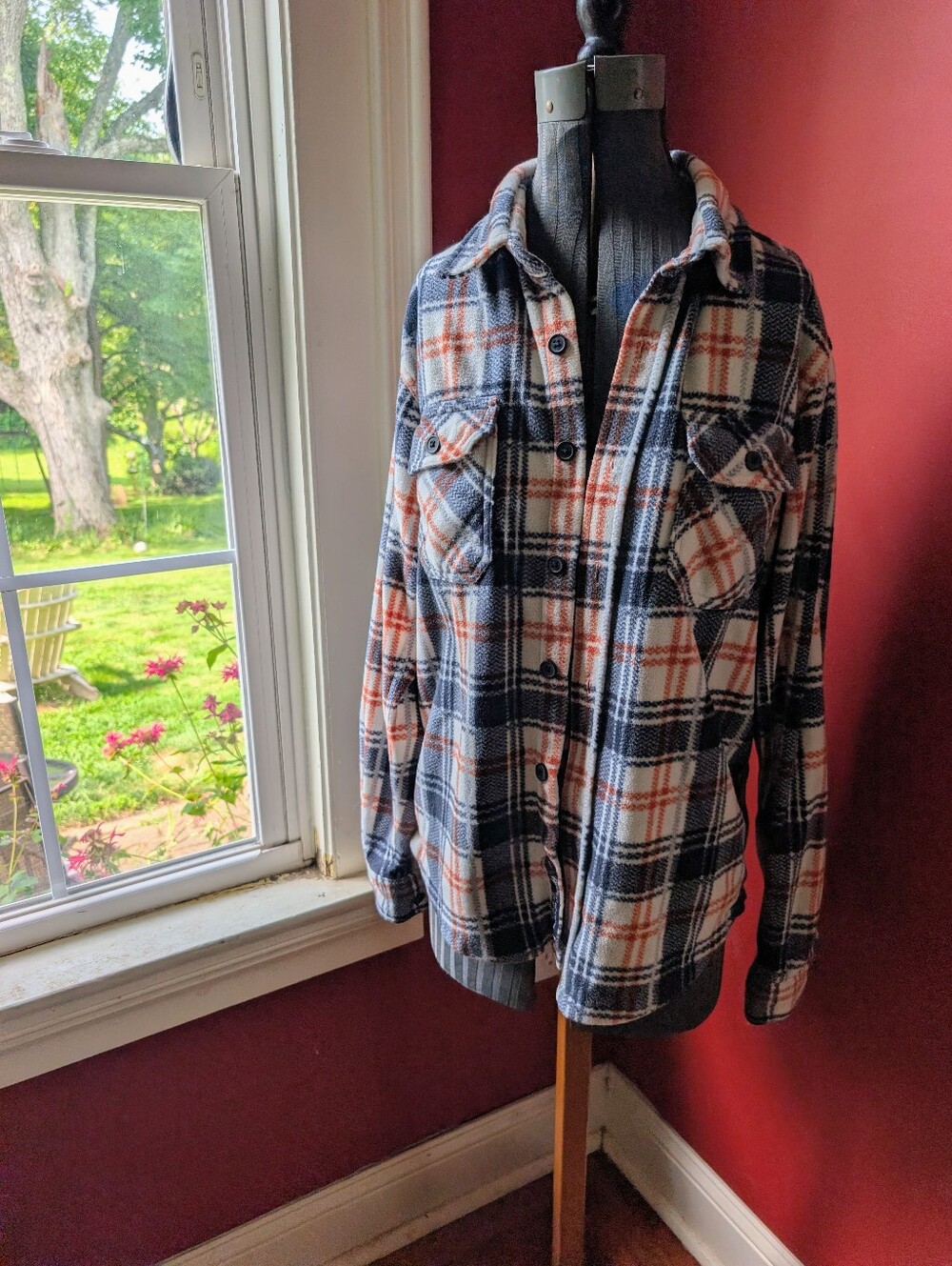 Nickel & Iron Men's Medium Plaid Flannel Shirt Jacket Rugged Casual Outdoors